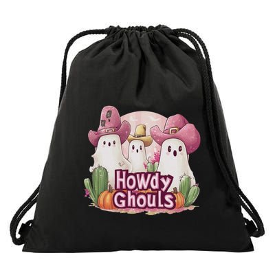Funny Howdy Ghouls Ghost Halloween Spooky Team Drawstring Bag