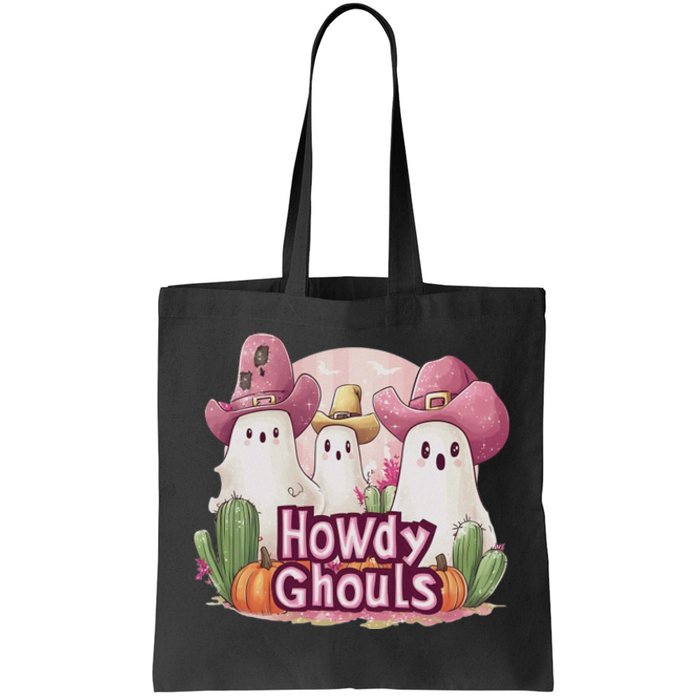 Funny Howdy Ghouls Ghost Halloween Spooky Team Tote Bag