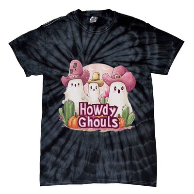 Funny Howdy Ghouls Ghost Halloween Spooky Team Tie-Dye T-Shirt