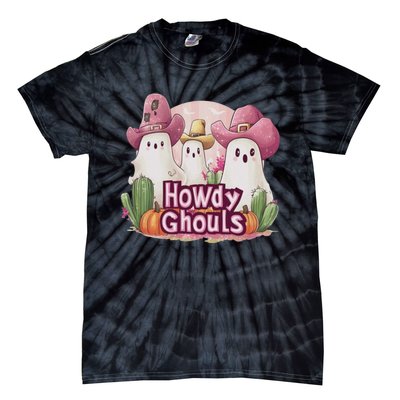 Funny Howdy Ghouls Ghost Halloween Spooky Team Tie-Dye T-Shirt