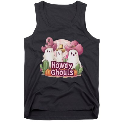 Funny Howdy Ghouls Ghost Halloween Spooky Team Tank Top