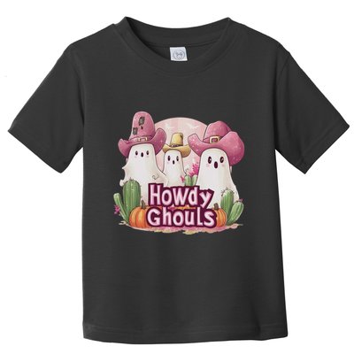 Funny Howdy Ghouls Ghost Halloween Spooky Team Toddler T-Shirt