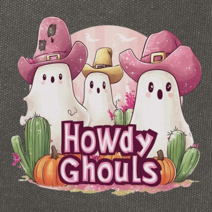 Funny Howdy Ghouls Ghost Halloween Spooky Team Cotton Canvas Backpack