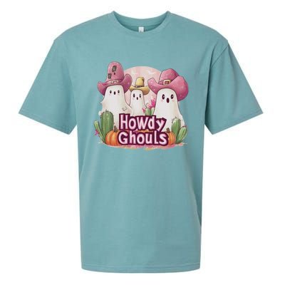 Funny Howdy Ghouls Ghost Halloween Spooky Team Sueded Cloud Jersey T-Shirt