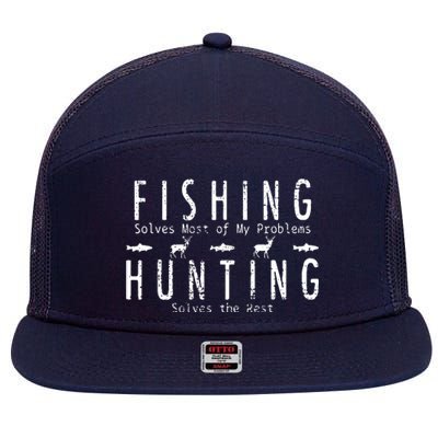 Fishing Hunting Gift Hunt 7 Panel Mesh Trucker Snapback Hat