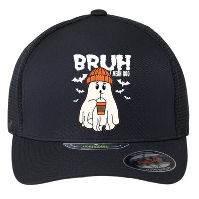 Funny Halloween Ghost Bruh I Mean Boo Flexfit Unipanel Trucker Cap