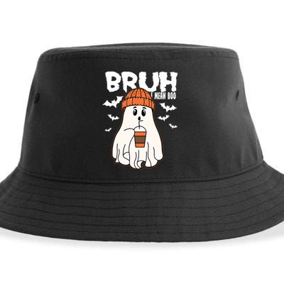 Funny Halloween Ghost Bruh I Mean Boo Sustainable Bucket Hat