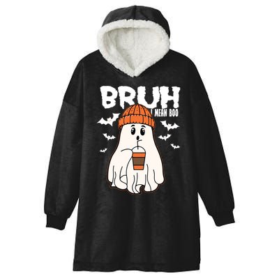 Funny Halloween Ghost Bruh I Mean Boo Hooded Wearable Blanket