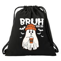 Funny Halloween Ghost Bruh I Mean Boo Drawstring Bag