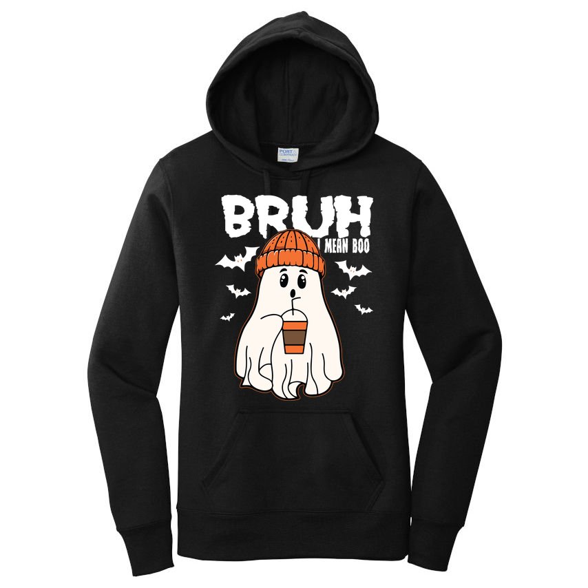 Funny Halloween Ghost Bruh I Mean Boo Women's Pullover Hoodie