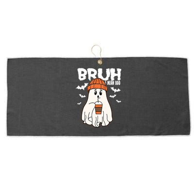 Funny Halloween Ghost Bruh I Mean Boo Large Microfiber Waffle Golf Towel