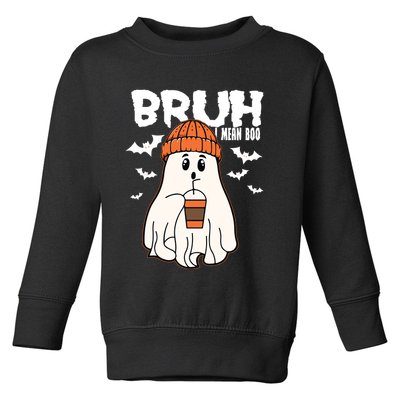 Funny Halloween Ghost Bruh I Mean Boo Toddler Sweatshirt