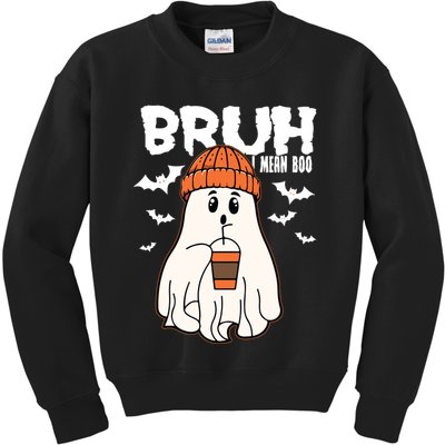 Funny Halloween Ghost Bruh I Mean Boo Kids Sweatshirt