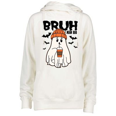 Funny Halloween Ghost Bruh I Mean Boo Womens Funnel Neck Pullover Hood