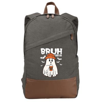 Funny Halloween Ghost Bruh I Mean Boo Cotton Canvas Backpack