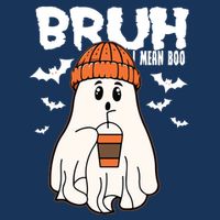 Funny Halloween Ghost Bruh I Mean Boo Infant Baby Jersey Bodysuit