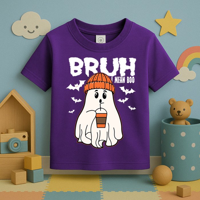 Funny Halloween Ghost Bruh I Mean Boo Toddler T-Shirt