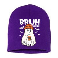 Funny Halloween Ghost Bruh I Mean Boo Short Acrylic Beanie