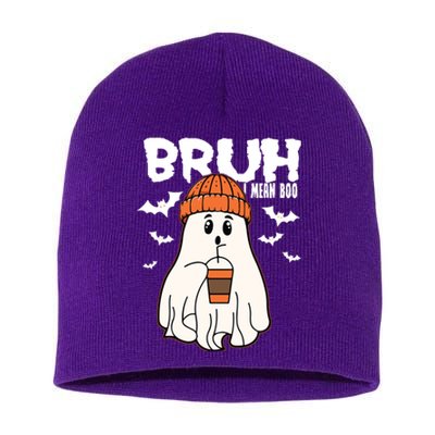 Funny Halloween Ghost Bruh I Mean Boo Short Acrylic Beanie