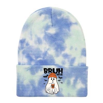 Funny Halloween Ghost Bruh I Mean Boo Tie Dye 12in Knit Beanie