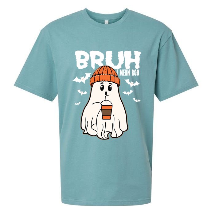 Funny Halloween Ghost Bruh I Mean Boo Sueded Cloud Jersey T-Shirt