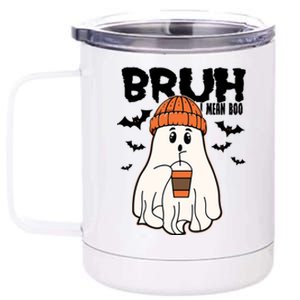 Funny Halloween Ghost Bruh I Mean Boo 12 oz Stainless Steel Tumbler Cup