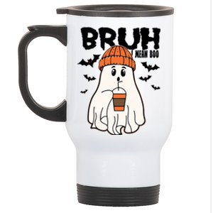 Funny Halloween Ghost Bruh I Mean Boo Stainless Steel Travel Mug