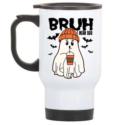 Funny Halloween Ghost Bruh I Mean Boo Stainless Steel Travel Mug