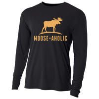 Funny Hunting Graphic Mooseaholic Women Men Moose Hunters Cooling Performance Long Sleeve Crew