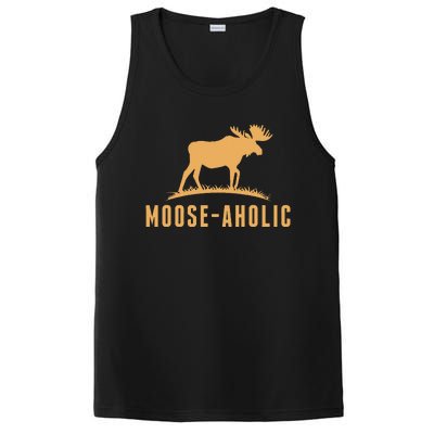 Funny Hunting Graphic Mooseaholic Women Men Moose Hunters PosiCharge Competitor Tank