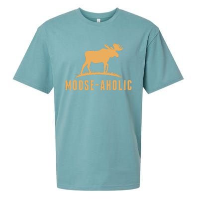 Funny Hunting Graphic Mooseaholic Women Men Moose Hunters Sueded Cloud Jersey T-Shirt