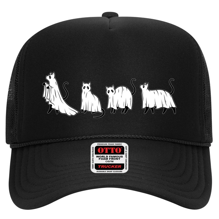 Funny Halloween Ghost Cats Trucker Hat