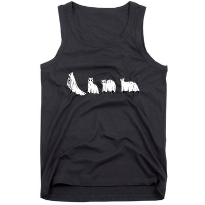 Funny Halloween Ghost Cats Tank Top