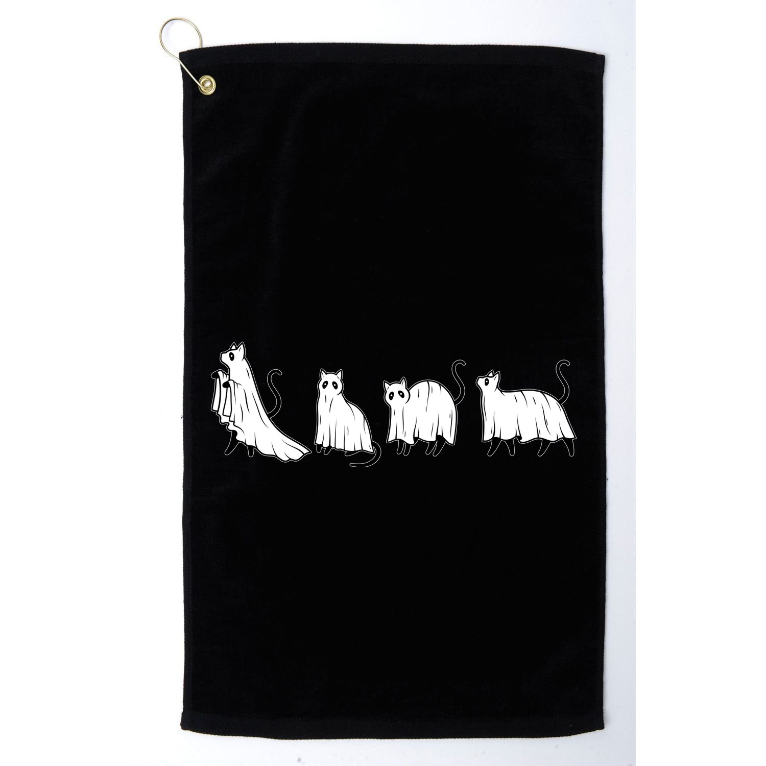 Funny Halloween Ghost Cats Golf Towel