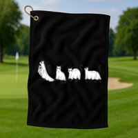 Funny Halloween Ghost Cats Golf Towel
