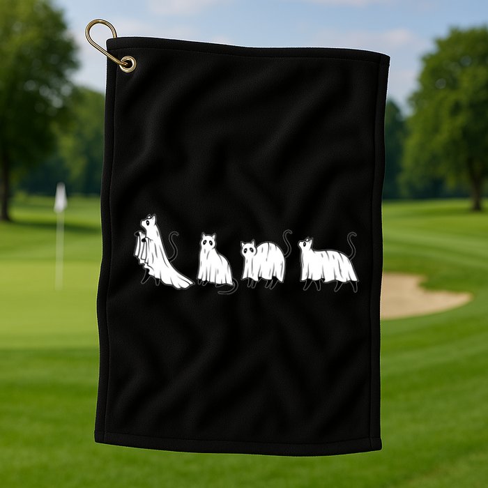 Funny Halloween Ghost Cats Golf Towel