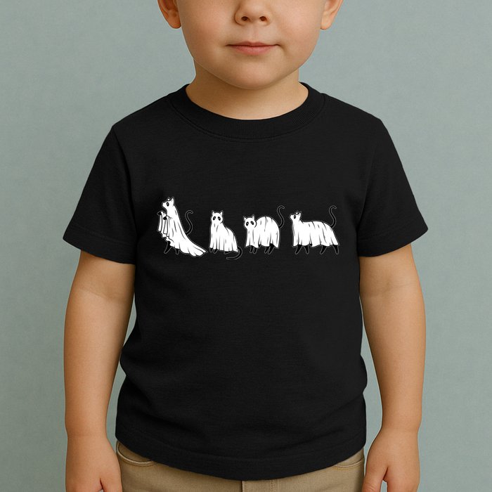Funny Halloween Ghost Cats Toddler T-Shirt