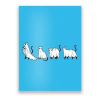 Funny Halloween Ghost Cats Poster