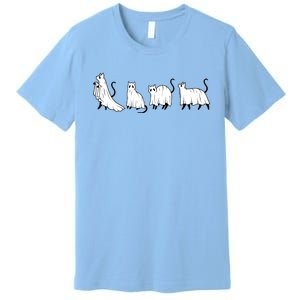 Funny Halloween Ghost Cats Premium T-Shirt