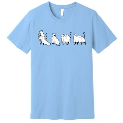 Funny Halloween Ghost Cats Premium T-Shirt