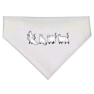 Funny Halloween Ghost Cats USA-Made Doggie Bandana