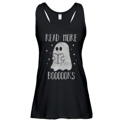 Funny Halloween Ghost Reading Book Spooky and Adorable Ladies Essential Flowy Tank