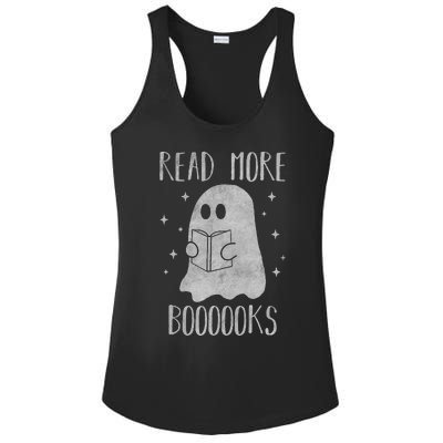 Funny Halloween Ghost Reading Book Spooky and Adorable Ladies PosiCharge Competitor Racerback Tank