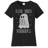 Funny Halloween Ghost Reading Book Spooky and Adorable Women's T-Shirt