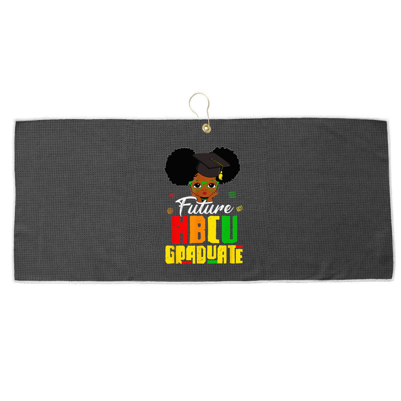 Future HBCU Grad Graduation Historically Black College Large Microfiber Waffle Golf Towel