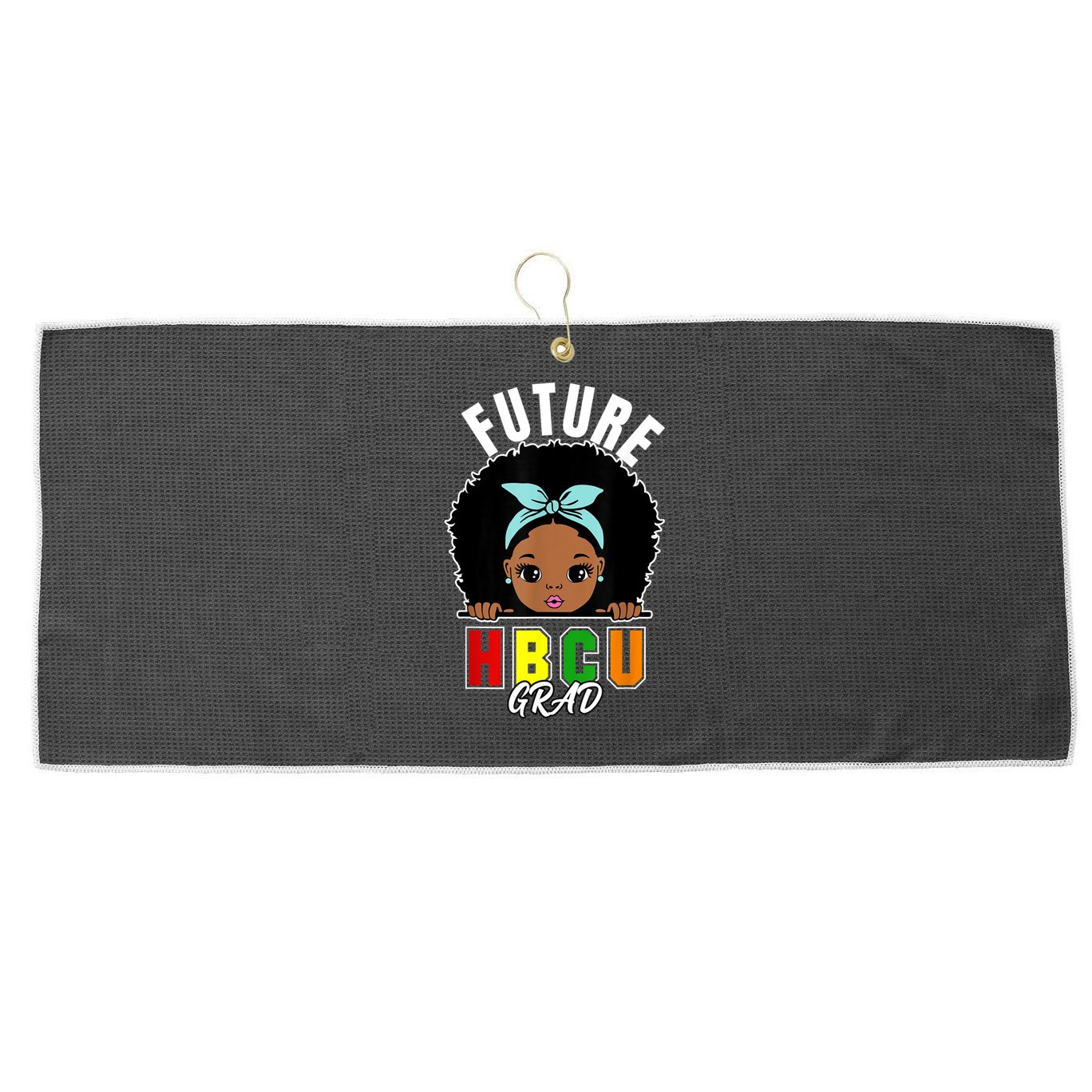 Future HBCU Grad Girl Graduation Historically Black College Large Microfiber Waffle Golf Towel