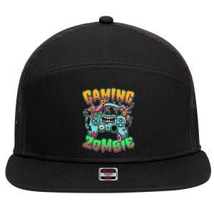 Funny Halloween Gaming Zombie Game Controller 7 Panel Mesh Trucker Snapback Hat