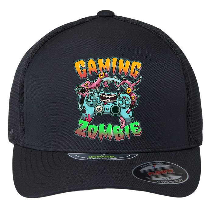 Funny Halloween Gaming Zombie Game Controller Flexfit Unipanel Trucker Cap