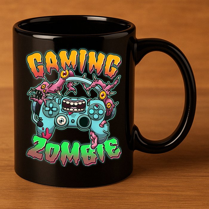 Funny Halloween Gaming Zombie Game Controller 11oz C Handle Ceramic Mug