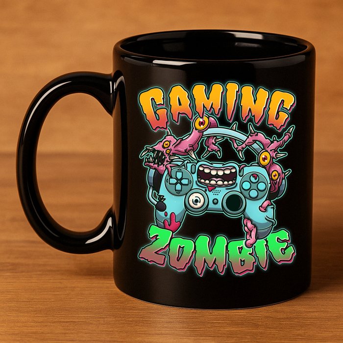 Funny Halloween Gaming Zombie Game Controller 11oz C Handle Ceramic Mug